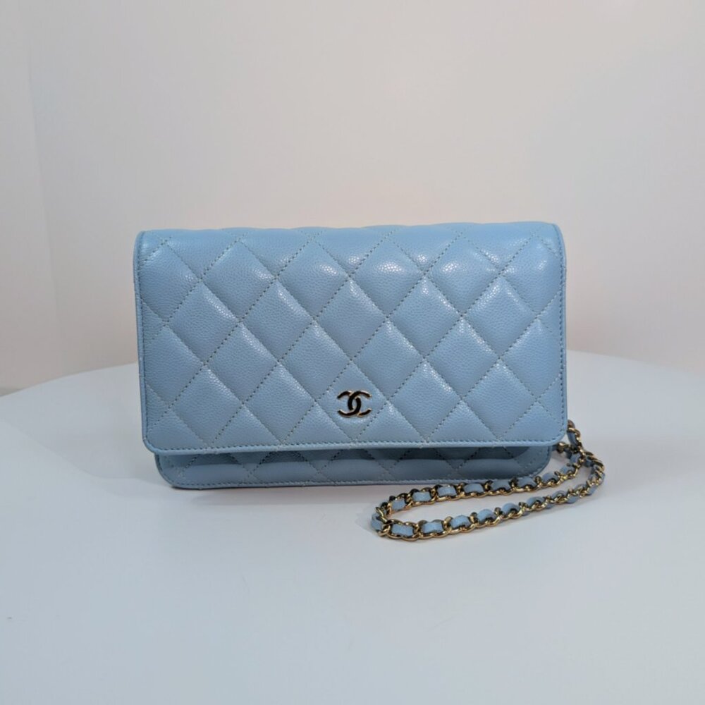 Chanel Blue Caviar Wallet on Chain (WOC)